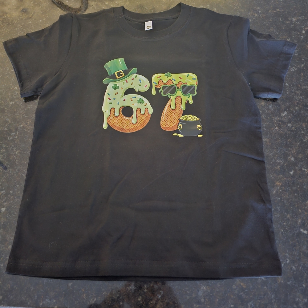 Black Kids Shirt with Green Graphic